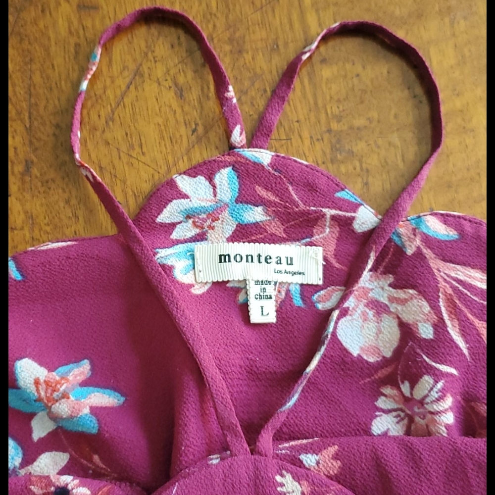 Monteau Floral Scalloped Chest Dress - Picture 2 of 14